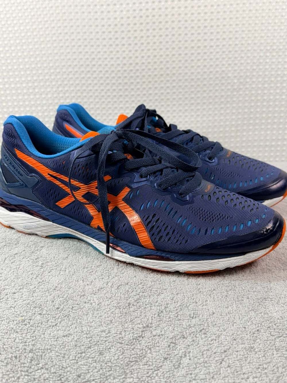 ASICS Gel-Kayano 23 Running Shoes Blue Orange Size 11